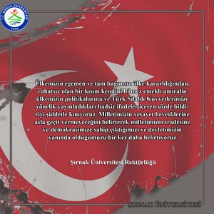 Şırnak Üniversitesinden Bildiri Kınaması